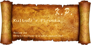 Kultsár Piroska névjegykártya